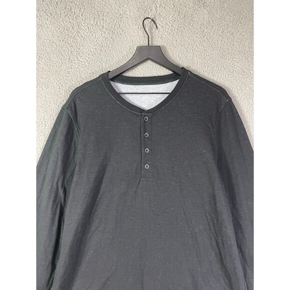 UNTUCKit Men’s Black Long Sleeve Henley Shirt Size Large‎ Cotton Blend - Picture 7 of 8